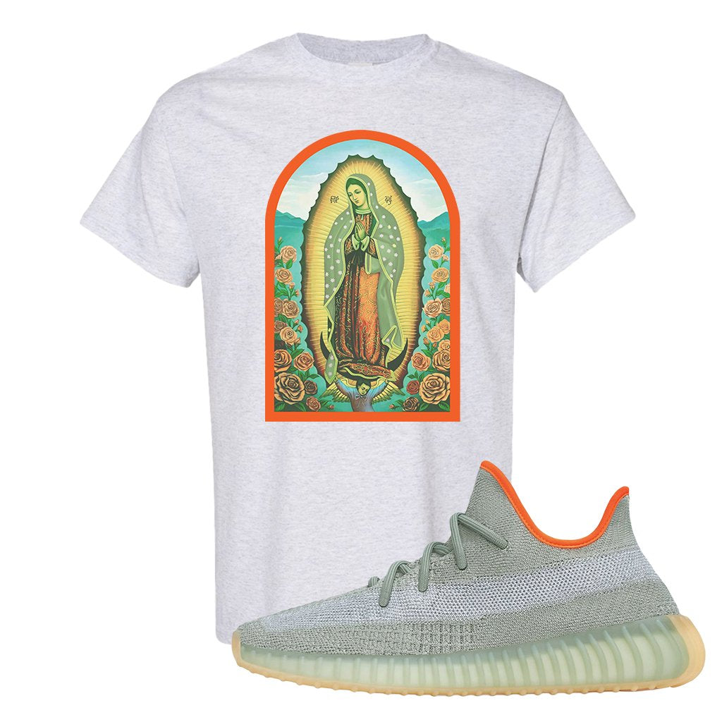 Yeezy 350 V2 Desert Sage Sneaker T Shirt |Virgin Mary | Ash
