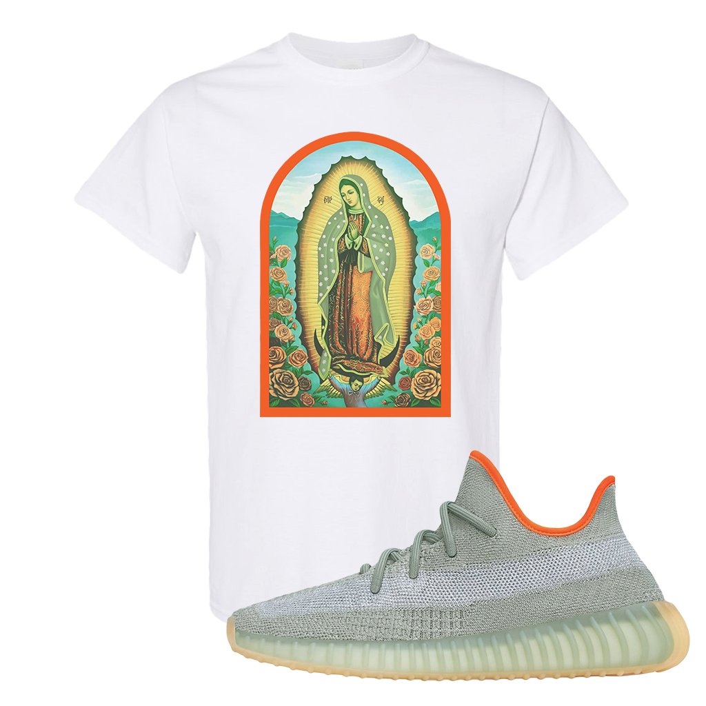 Yeezy 350 V2 Desert Sage Sneaker T Shirt |Virgin Mary | White