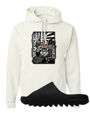 Onyx Foam Slides Hoodie | Attack Of The Bear, White