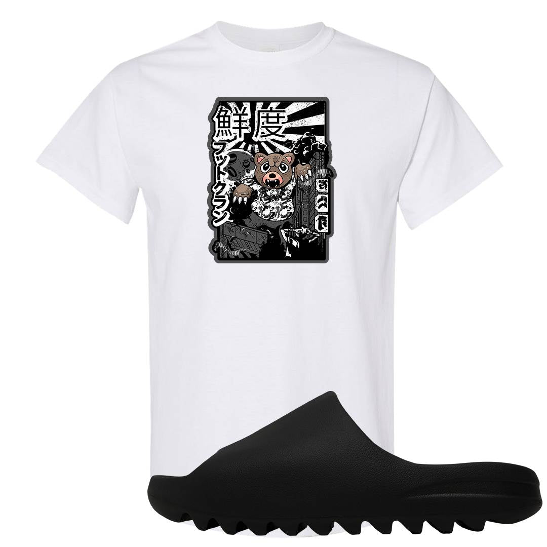 Onyx Foam Slides T Shirt | Attack Of The Bear, White