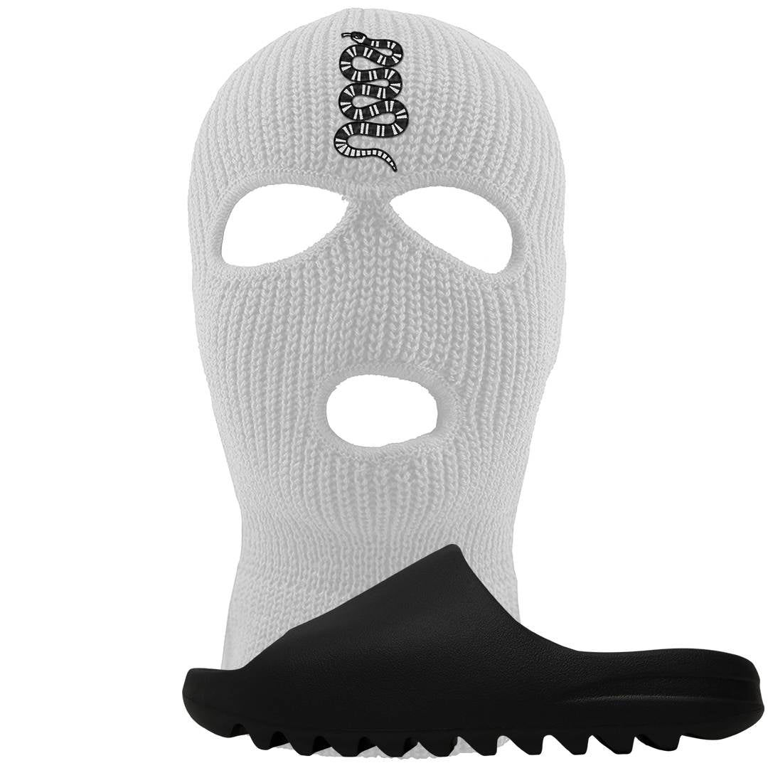 Onyx Foam Slides Ski Mask | Coiled Snake, White