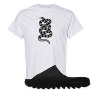 Onyx Foam Slides T Shirt | Coiled Snake, Ash