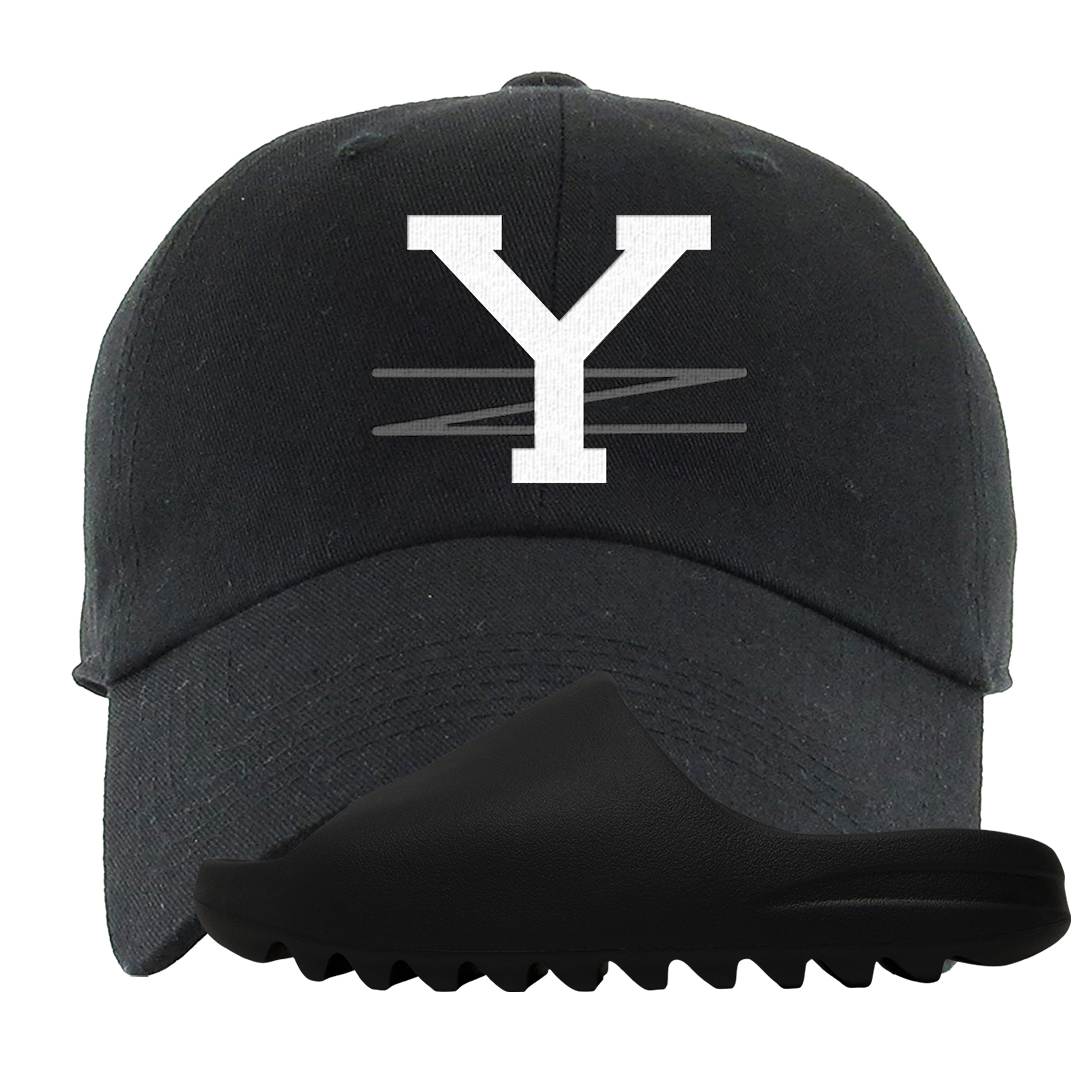 Onyx Foam Slides Dad Hat | YZ, Black