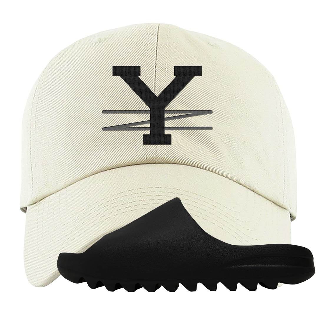 Onyx Foam Slides Dad Hat | YZ, White