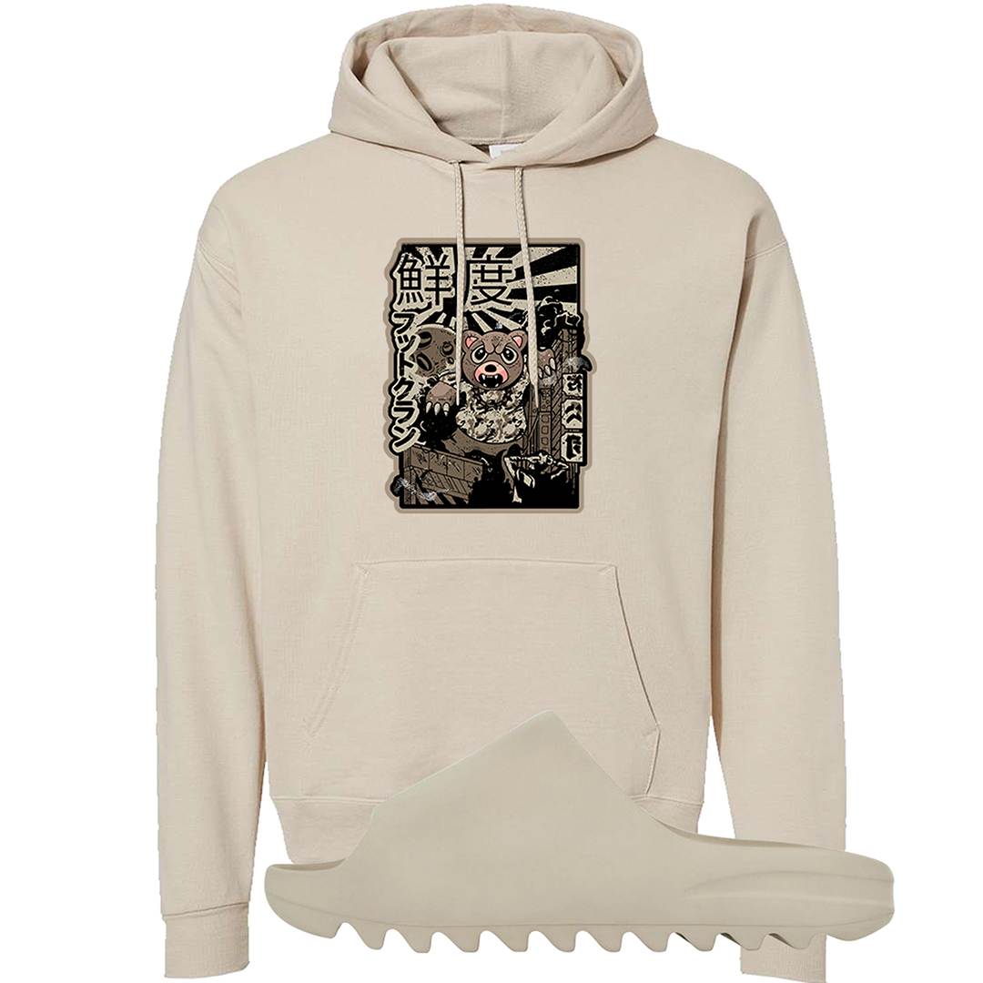 Resin Foam Slides Hoodie | Attack Of The Bear, Sand
