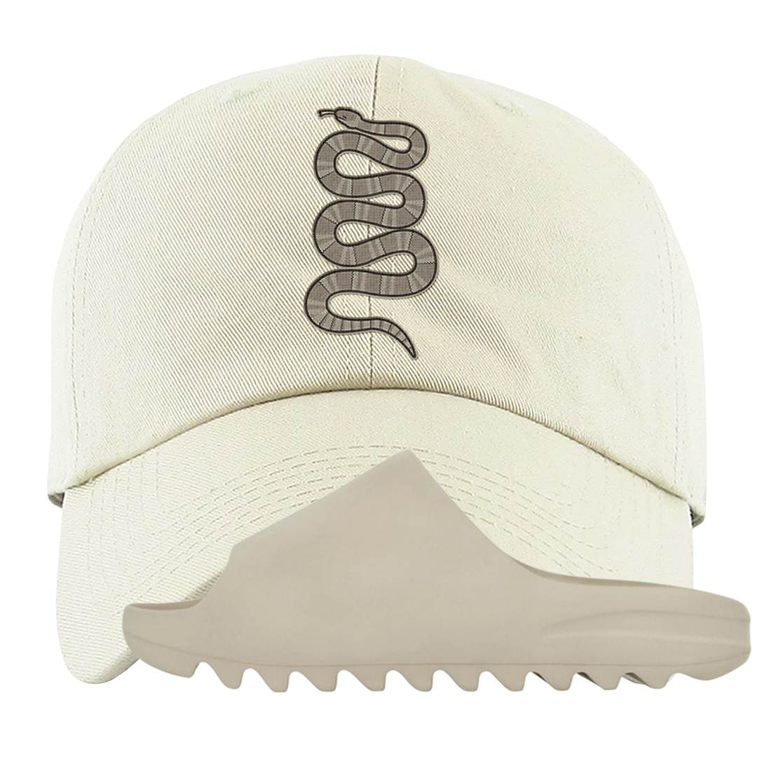 Resin Foam Slides Dad Hat | Coiled Snake, White