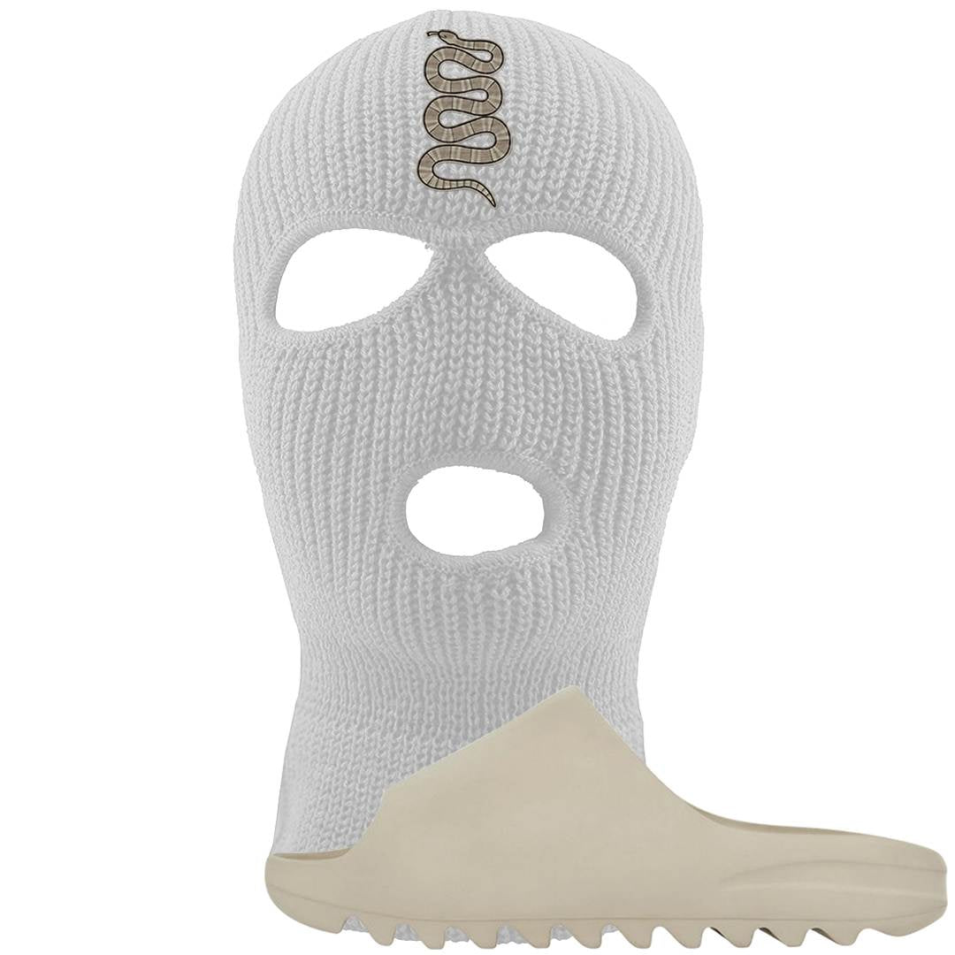 Resin Foam Slides Ski Mask | Coiled Snake, White