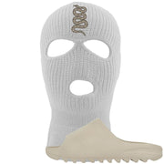 Resin Foam Slides Ski Mask | Coiled Snake, White