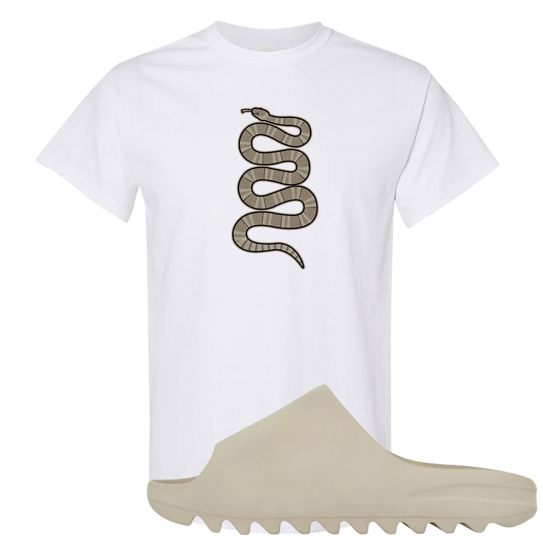 Resin Foam Slides T Shirt | Coiled Snake, White