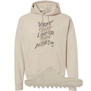 Resin Foam Slides Hoodie | Vibes Speak Louder Than Words, Sand