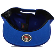 the french blue jordan 12 matching 23 snapback hat has a blue underbrim and a blue interior