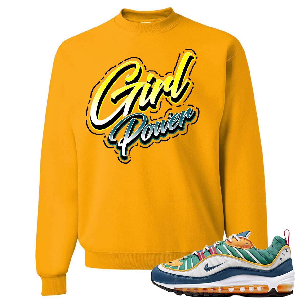Multicolor 98s Sweater | Girl Power, Gold Yellow