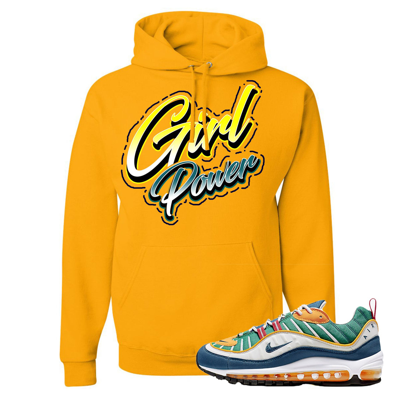 Multicolor 98s Hoodie | Girl Power, Gold Yellow