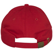 The red adjustable strap of the Chinese Food Take Out Box dad hat allows the Take Out box dad hat to fit a variety of head sizes.