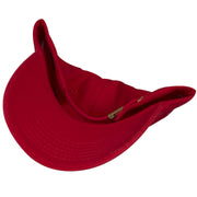 The under brim and interior of the Chinese Food Take Out Box dad hat, are both red.