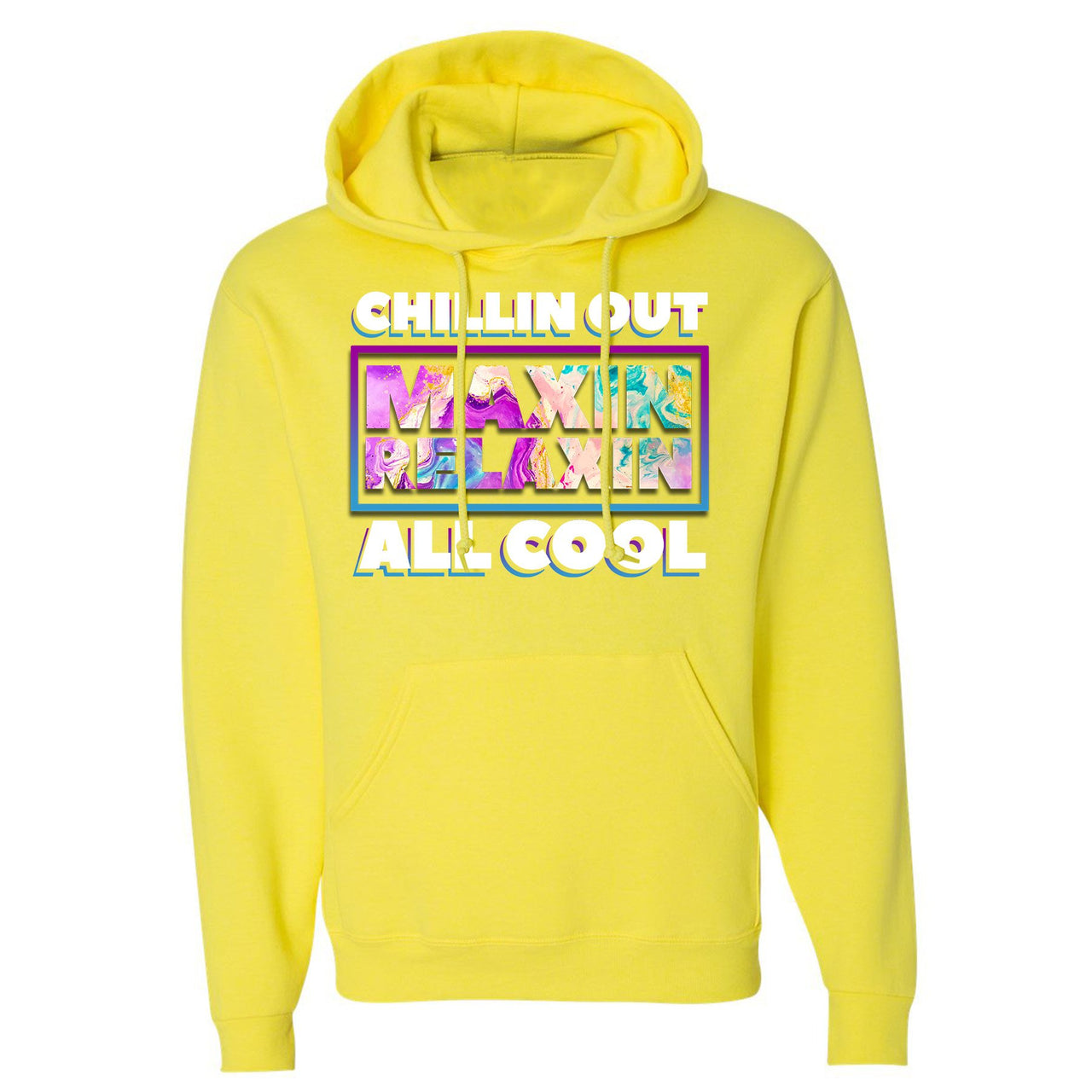 White Aqua 8s Hoodie | Chillin Out Maxin Relaxin All Cool, Neon Yellow