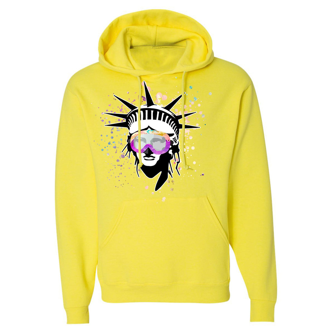 White Aqua 8s Hoodie | Liberty Head, Neon Yellow