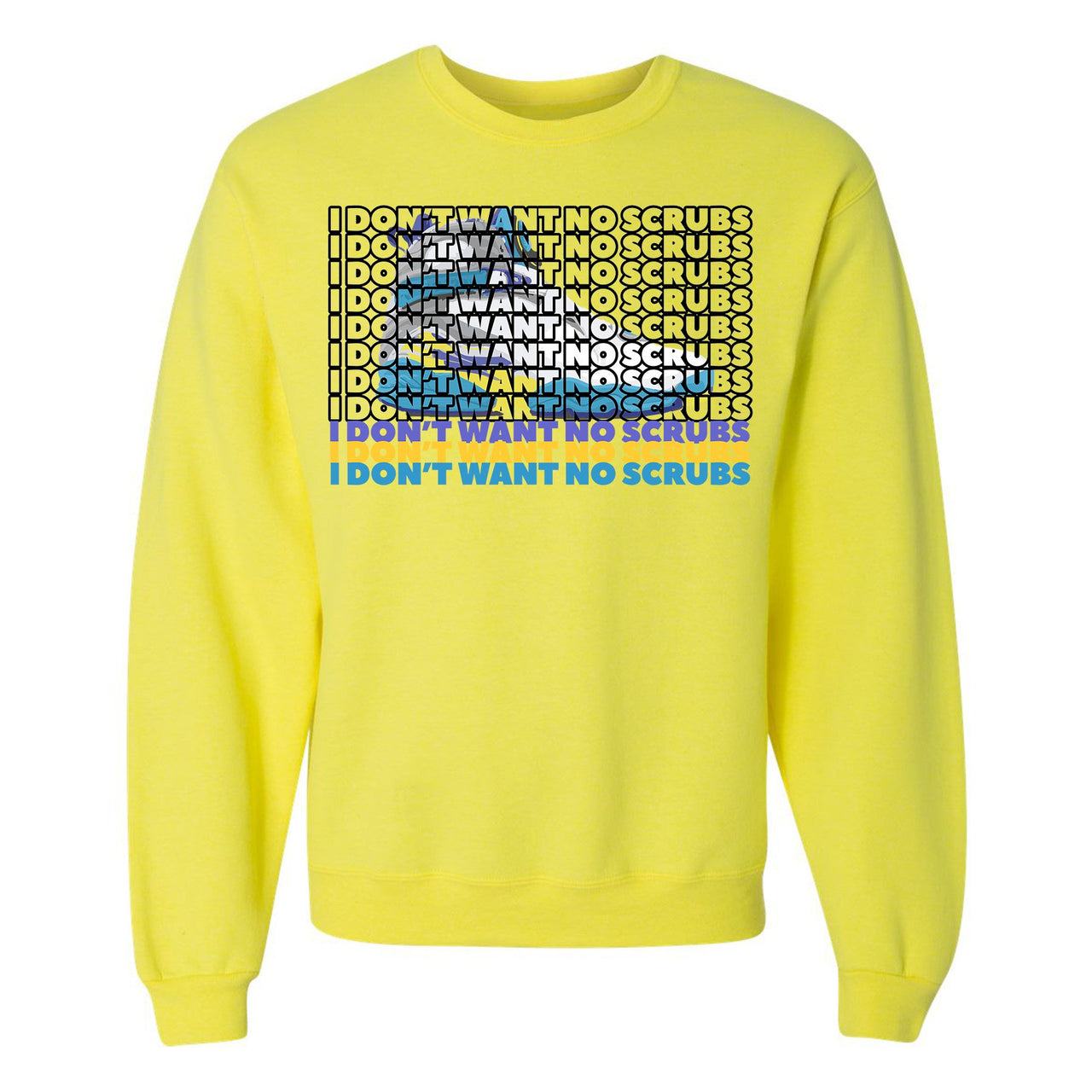 White Aqua 8s Crewneck Sweatshirt | I Don't Want No Scrub, Neon Yellow