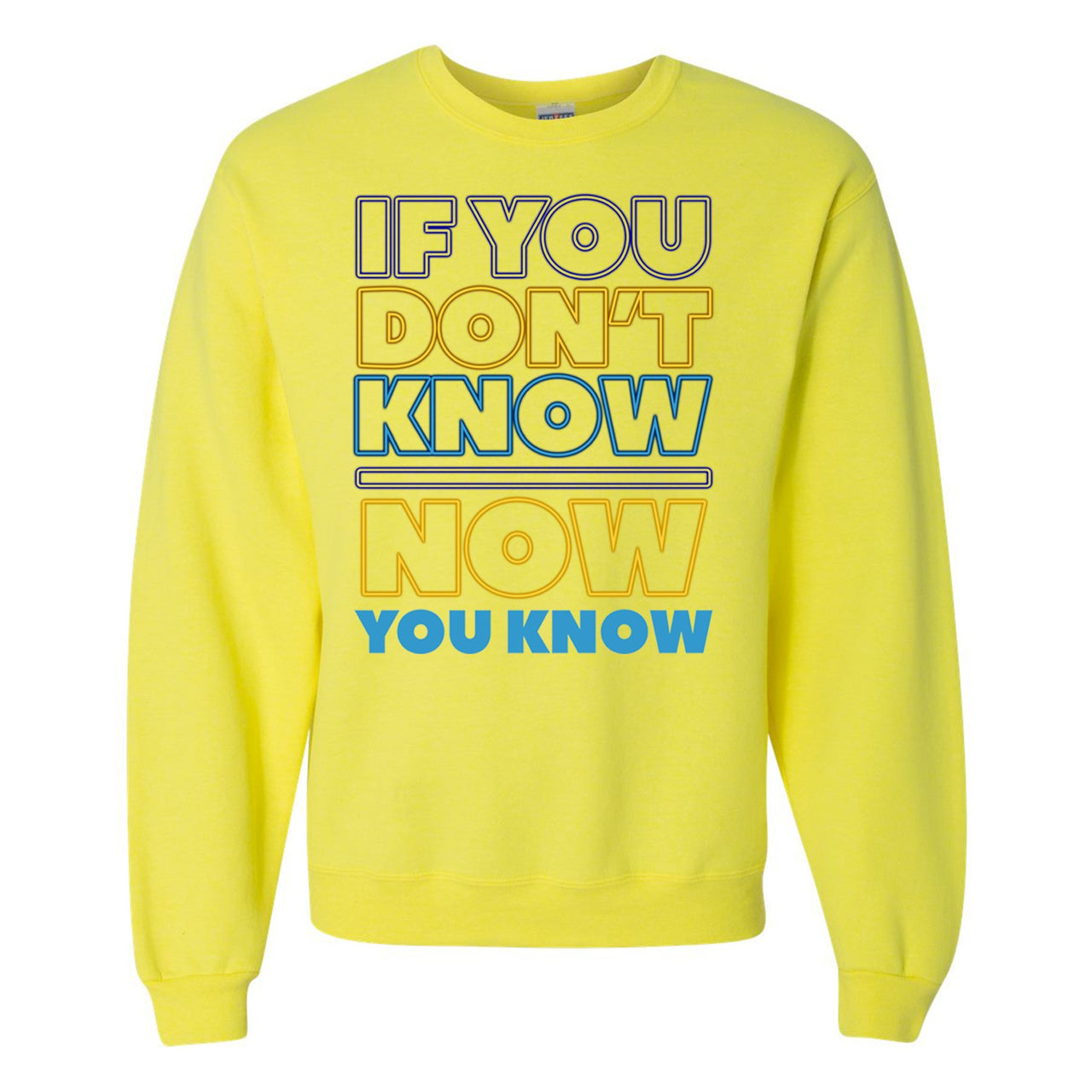 White Aqua 8s Crewneck Sweatshirt | If You Don't Know Now You Know, Neon Yellow