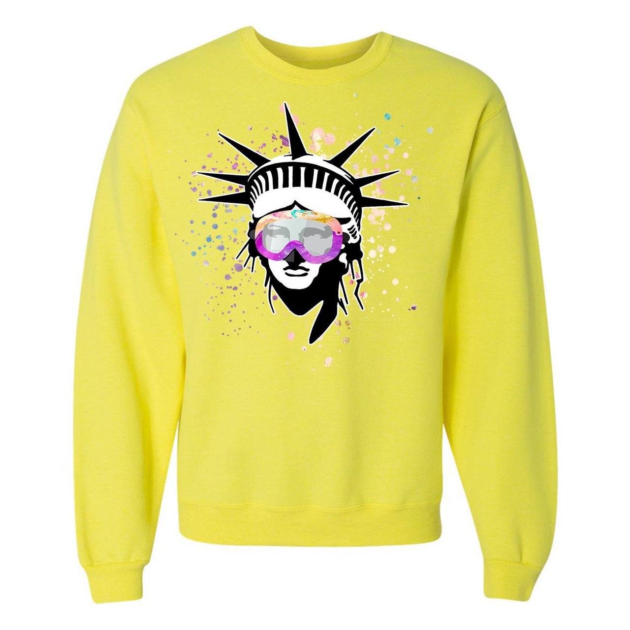 White Aqua 8s Crewneck Sweatshirt | Liberty Head, Neon Yellow