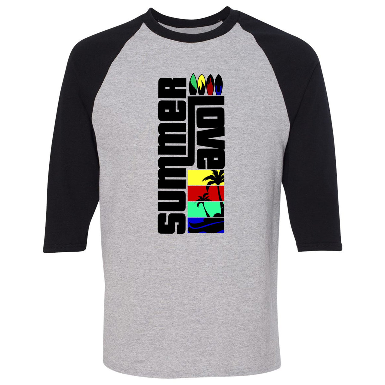 Bauhaus React 270s Raglan T Shirt | Summer Love, Sports Grey and Black