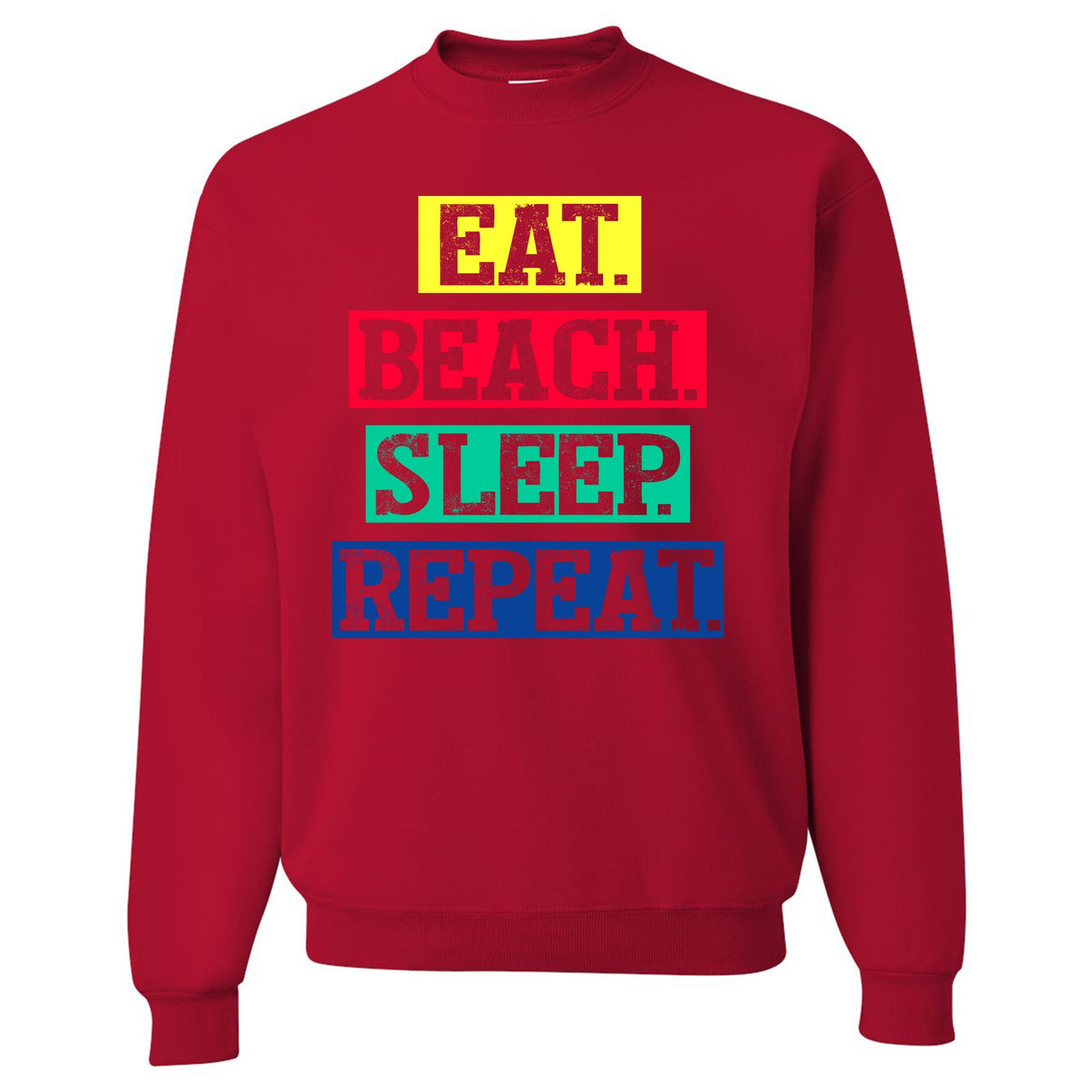 Bauhaus React 270s Crewneck Sweatshirt | Eat Beach Sleep Repeat, Red