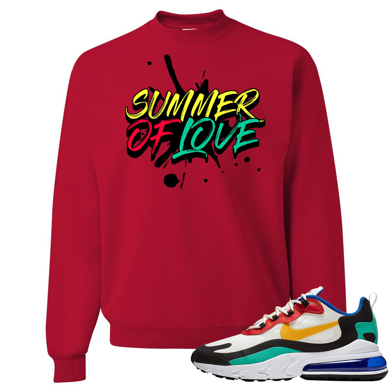 Bauhaus React 270s Crewneck Sweatshirt | Summer of Love, Red