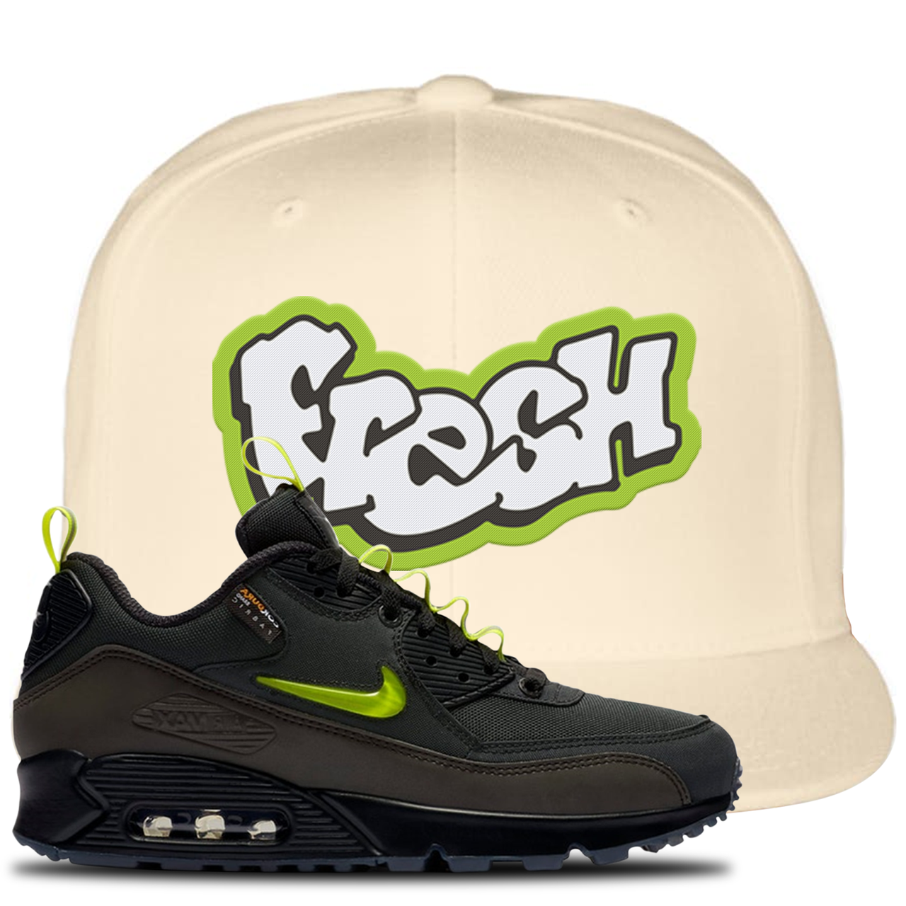 The Basement X Air Max 90 Manchester Fresh White Sneaker Hook Up Snapback Hat