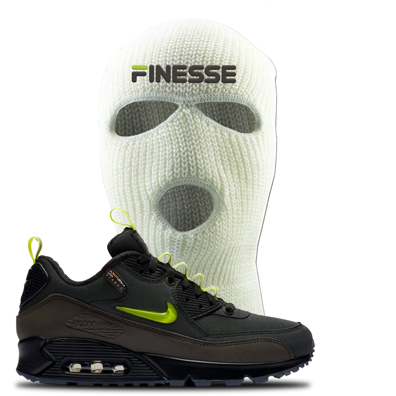 The Basement X Air Max 90 Manchester Finesse White Sneaker Hook Up Ski Mask