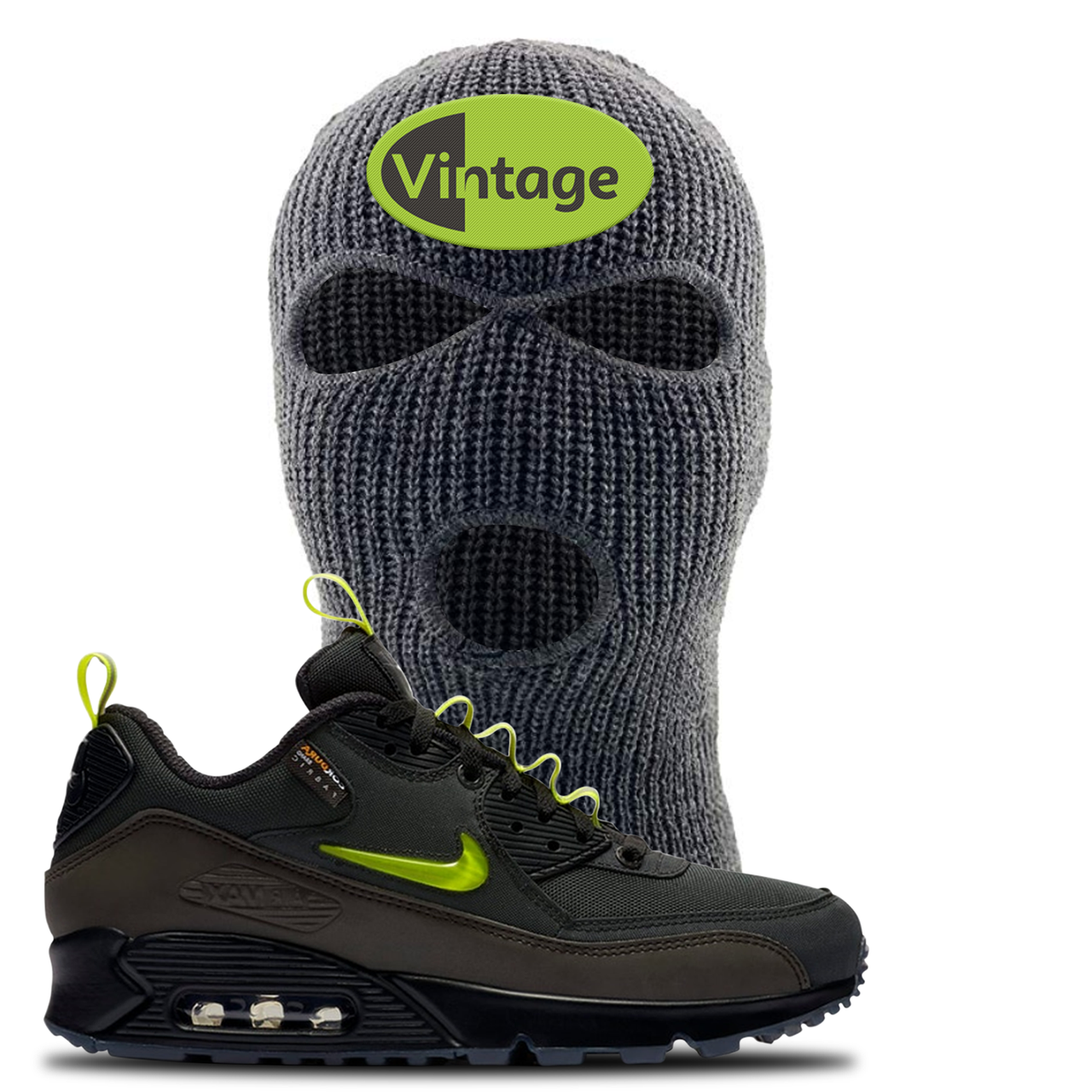 The Basement X Air Max 90 Manchester Vintage Oval Dark Gray Sneaker Hook Up Ski Mask