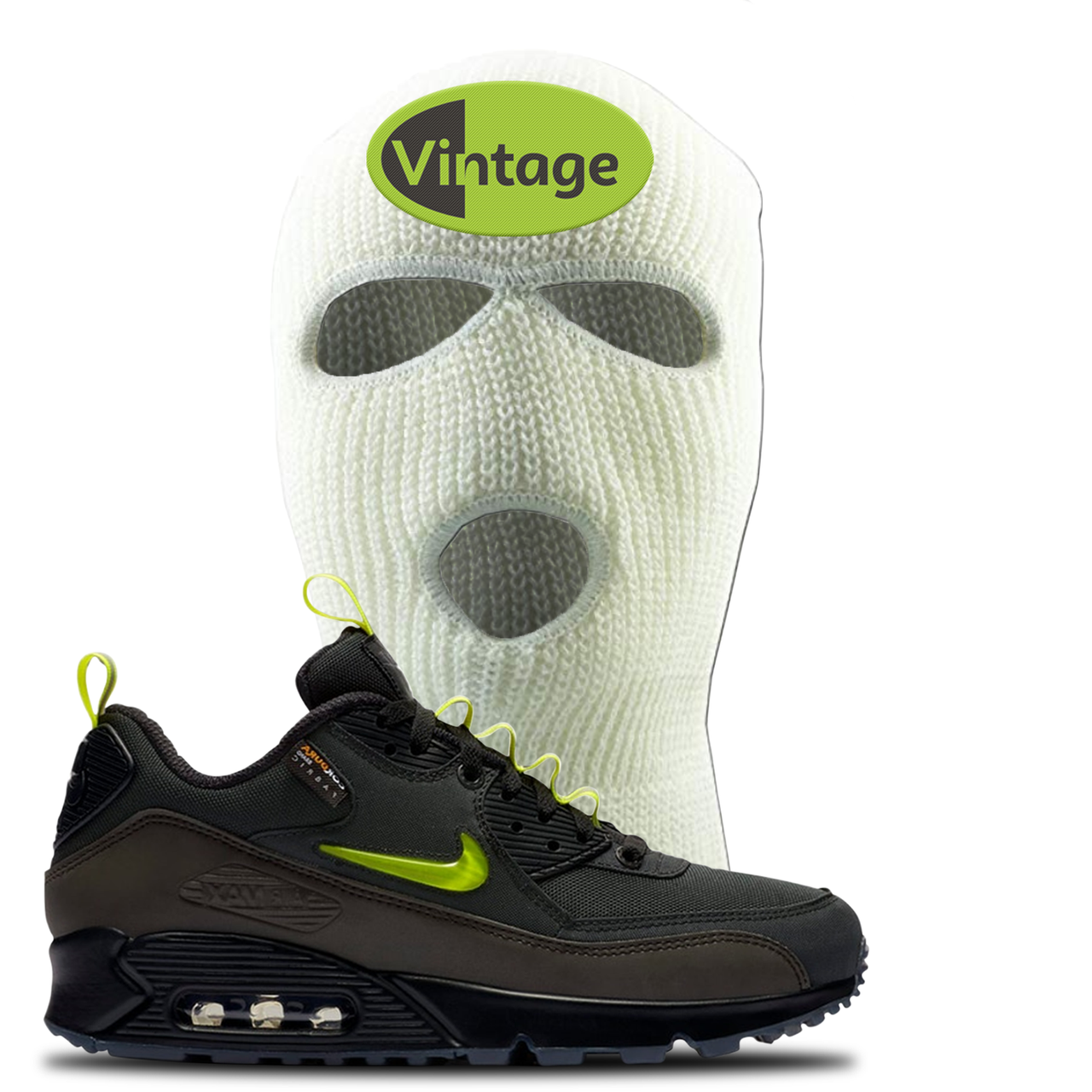 The Basement X Air Max 90 Manchester Vintage Oval White Sneaker Hook Up Ski Mask