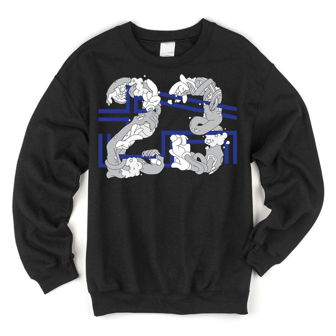 the space jam 23x45 crewneck sweatshirt is custom designed to match the space jam 11 sneakers