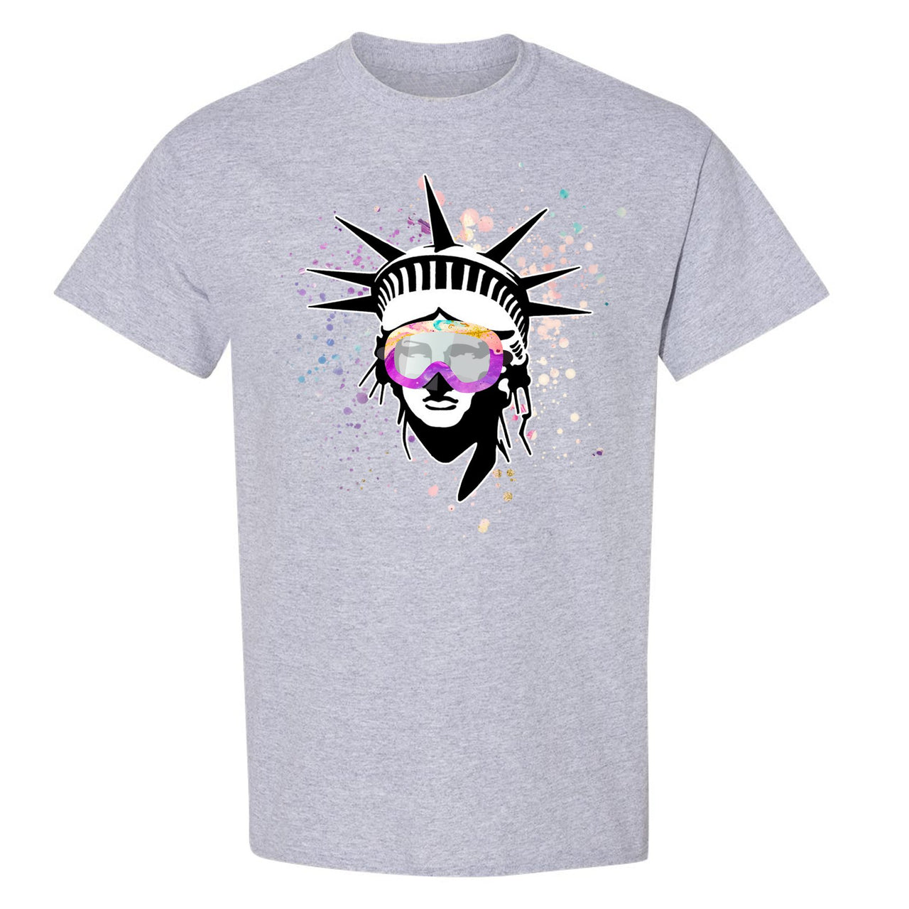 White Aqua 8s T Shirt | Liberty Head, Sport Grey