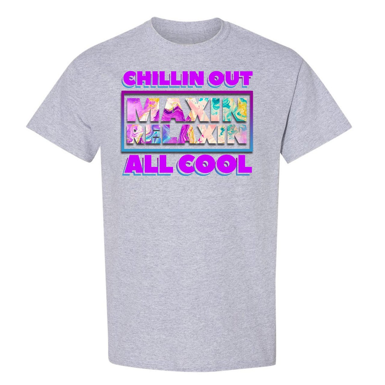 White Aqua 8s T Shirt | Chillin Out Maxin Relaxin All Cool, Sport Grey