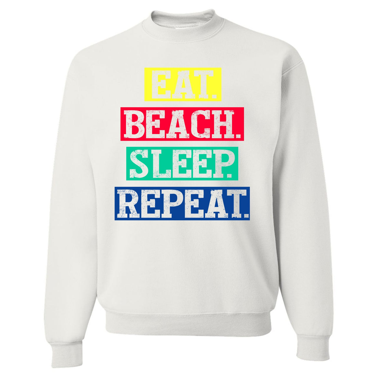 Bauhaus React 270s Crewneck Sweatshirt | Eat Beach Sleep Repeat, White