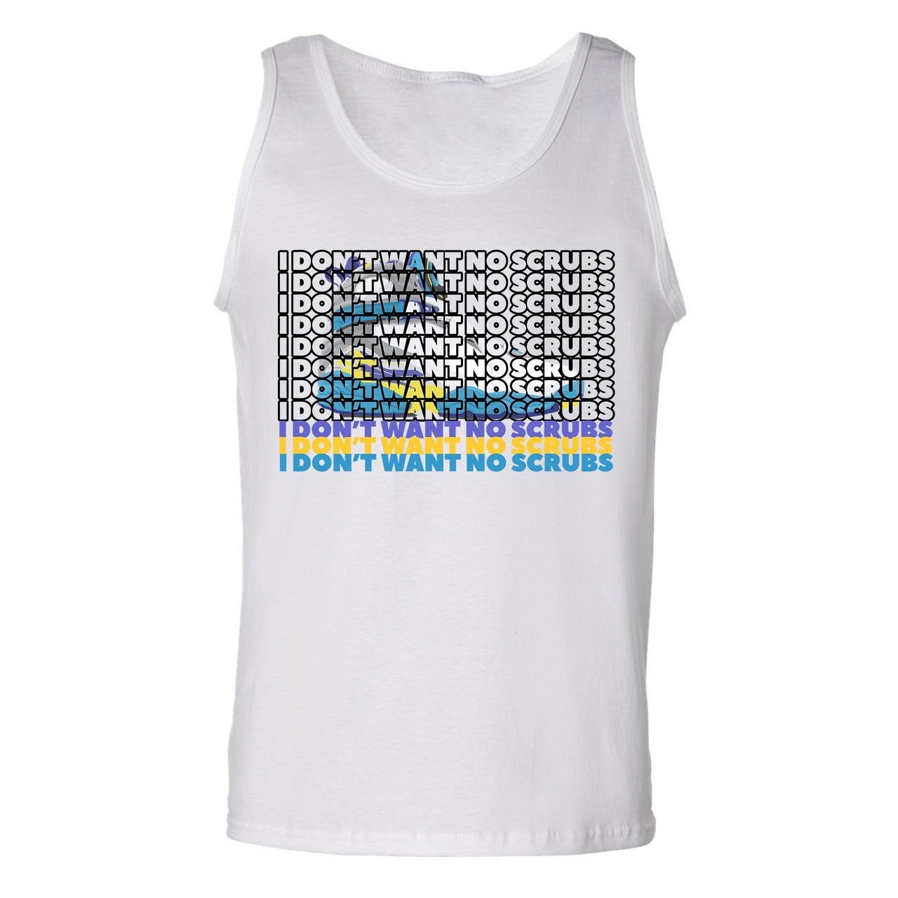 White Aqua 8s Mens Tank Top | I Don't Want No Scrub, White