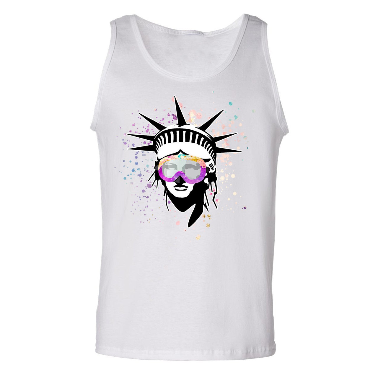 White Aqua 8s Mens Tank Top | Liberty Head, White