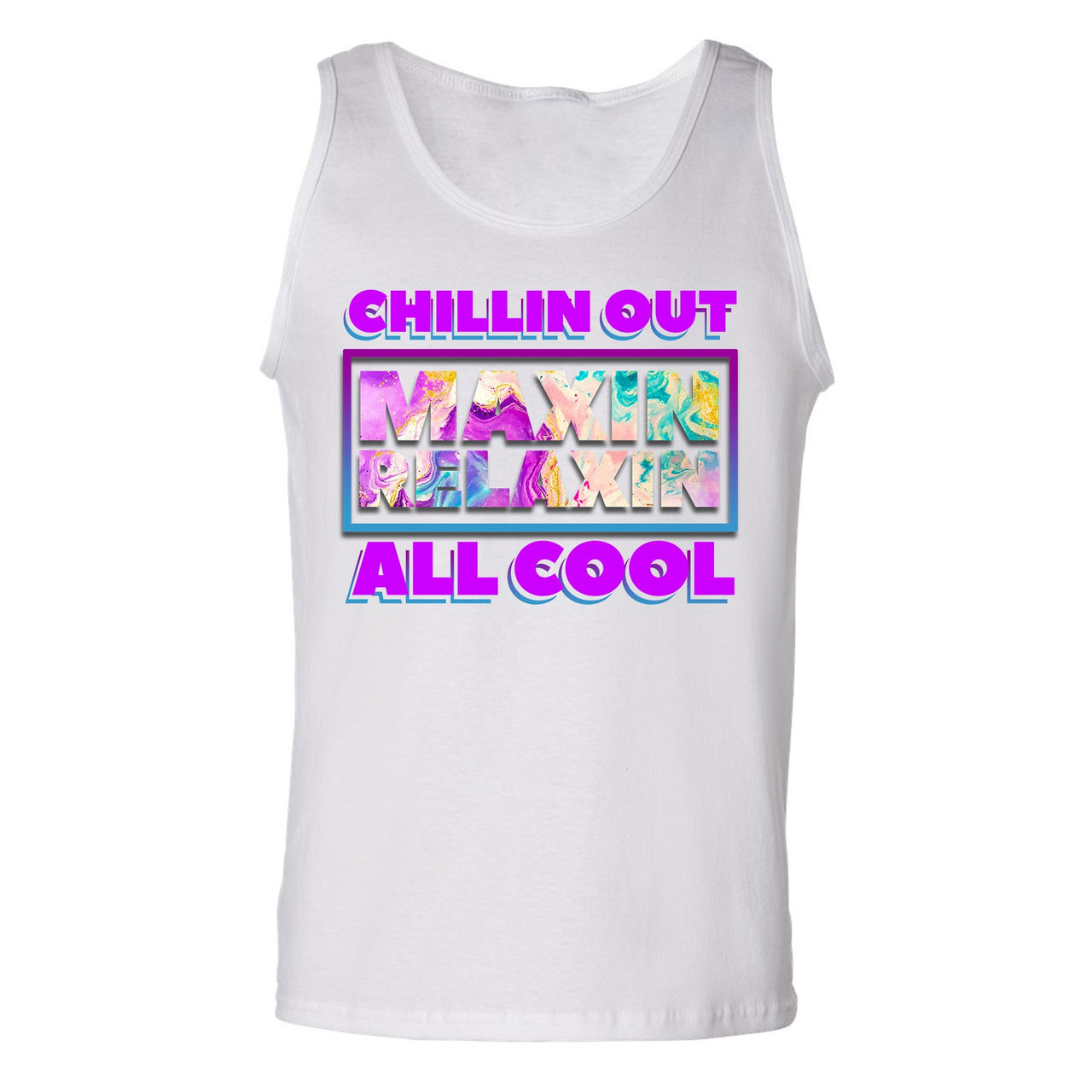 White Aqua 8s Mens Tank Top | Chillin Out Maxin Relaxin All Cool, White