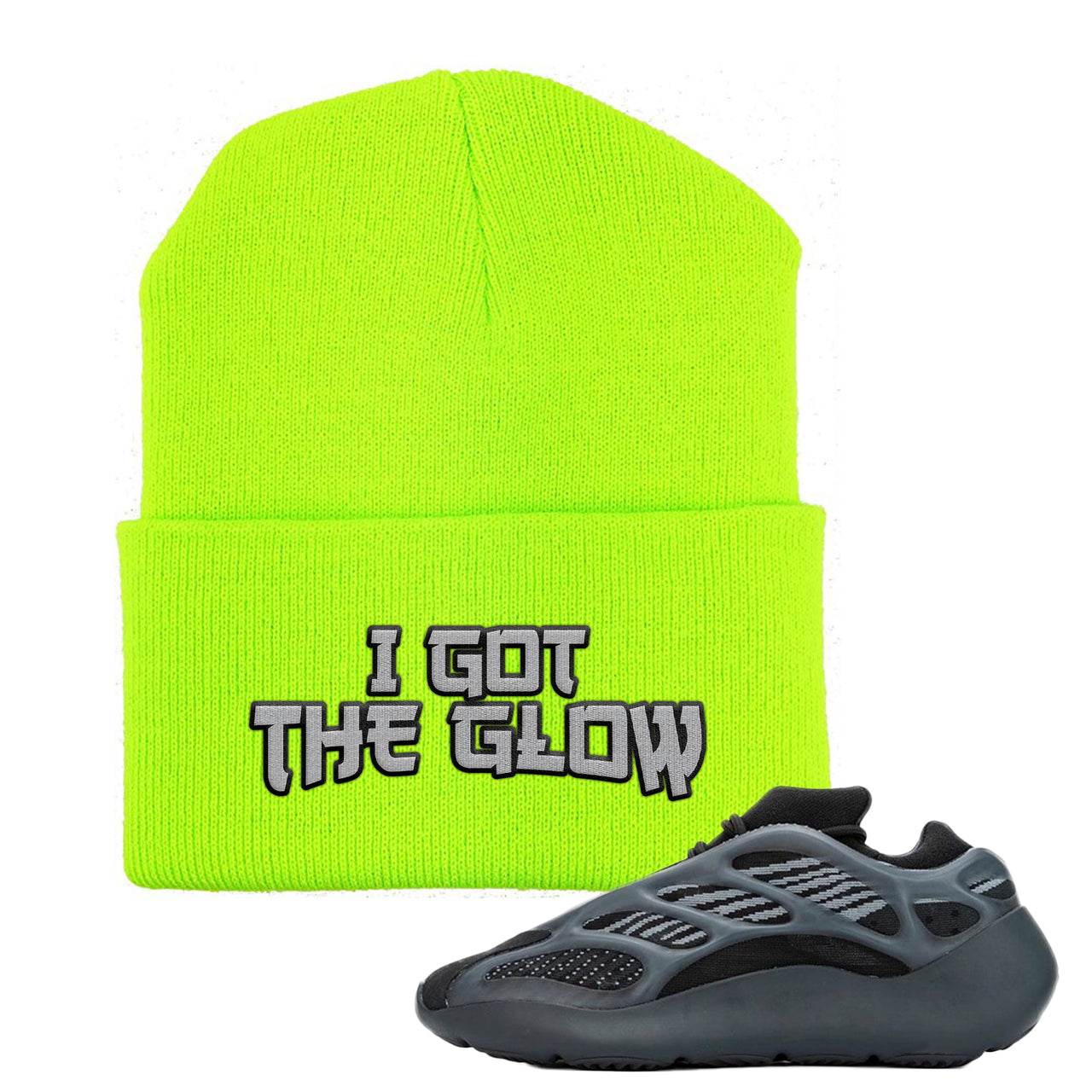 Alvah v3 700s Sneaker Neon Green Beanie | Beanie to match Alvah v3 700s Shoes | I Got The Glow