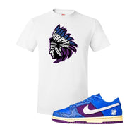 SB Dunk Low Undefeated Blue Snakeskin T Shirt | Indian Chief, White
