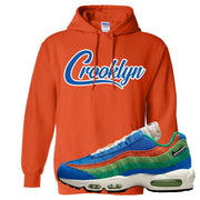 Light Blue Green AMRC 95s Hoodie | Crooklyn, Orange