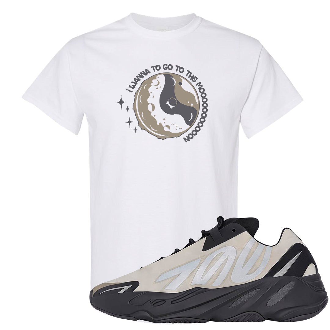 MNVN Bone 700s T Shirt | I Wanna Go To The Moon, White