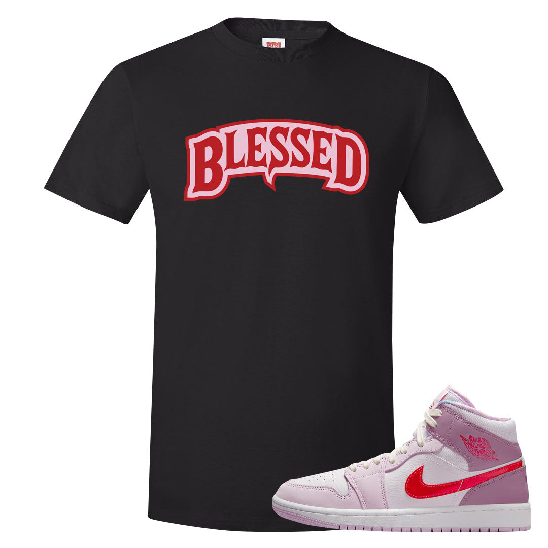 Valentine's Day Mid 1s T Shirt | Blessed Arch, Black