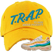 Rise Unity Sail 95s Distressed Dad Hat | Trap To Rise Above Poverty, Gold