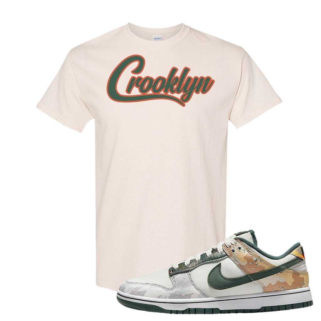 Camo Low Dunks T Shirt | Crooklyn, Natural