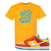 Habanero Red Gold Blue Low Dunks T Shirt | Nice Guys Finish Last, Gold