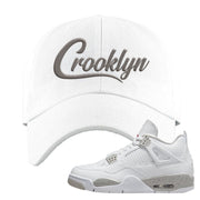 Tech Grey 4s Dad Hat | Crooklyn, White