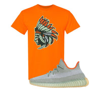 Yeezy 350 V2 Desert Sage Sneaker T Shirt |Indian Chief | Safety Orange