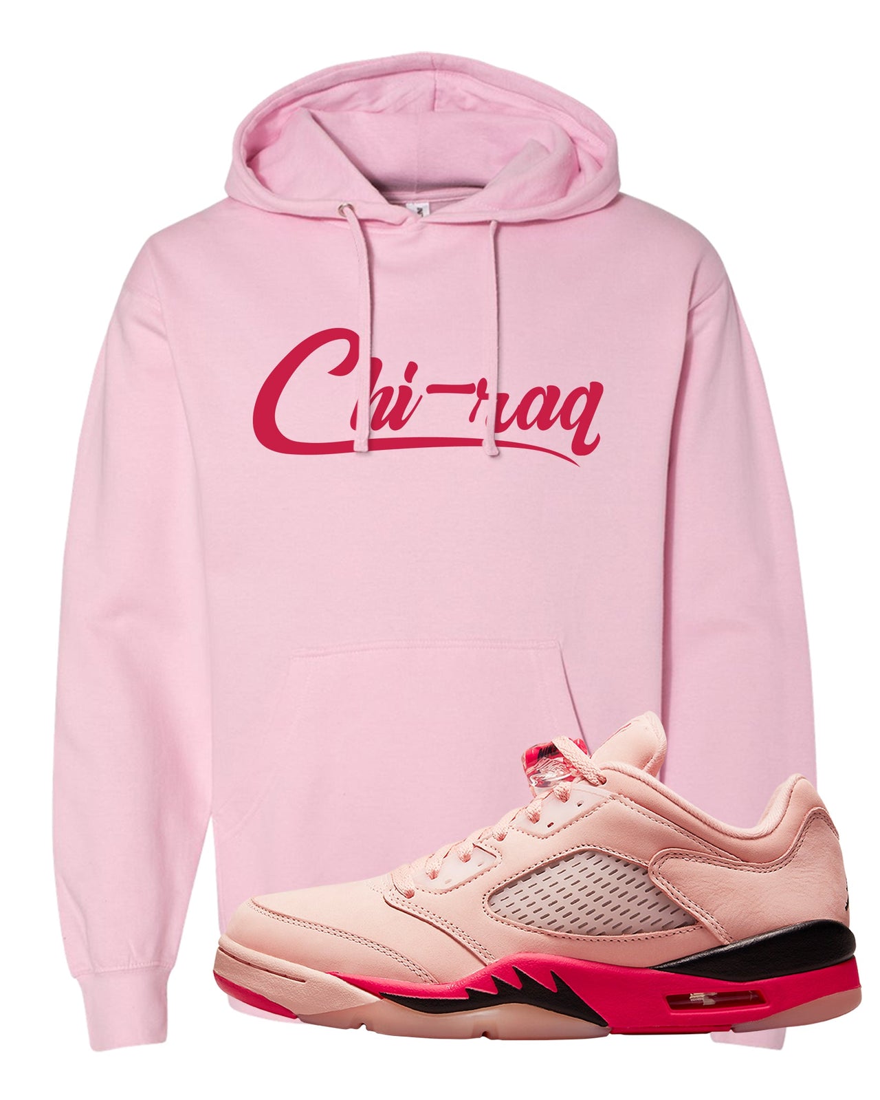 Arctic Pink Low 5s Hoodie | Chiraq, Light Pink