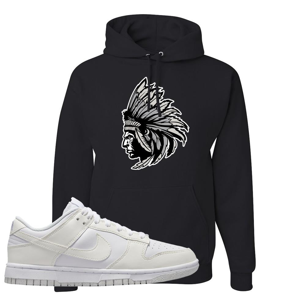 Move To Zero White Low Dunks Hoodie | Indian Chief, Black